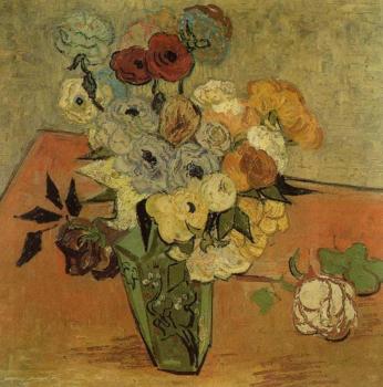 Still Life, Vase with Roses and Anemones